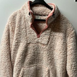 Pink sherpa pull over